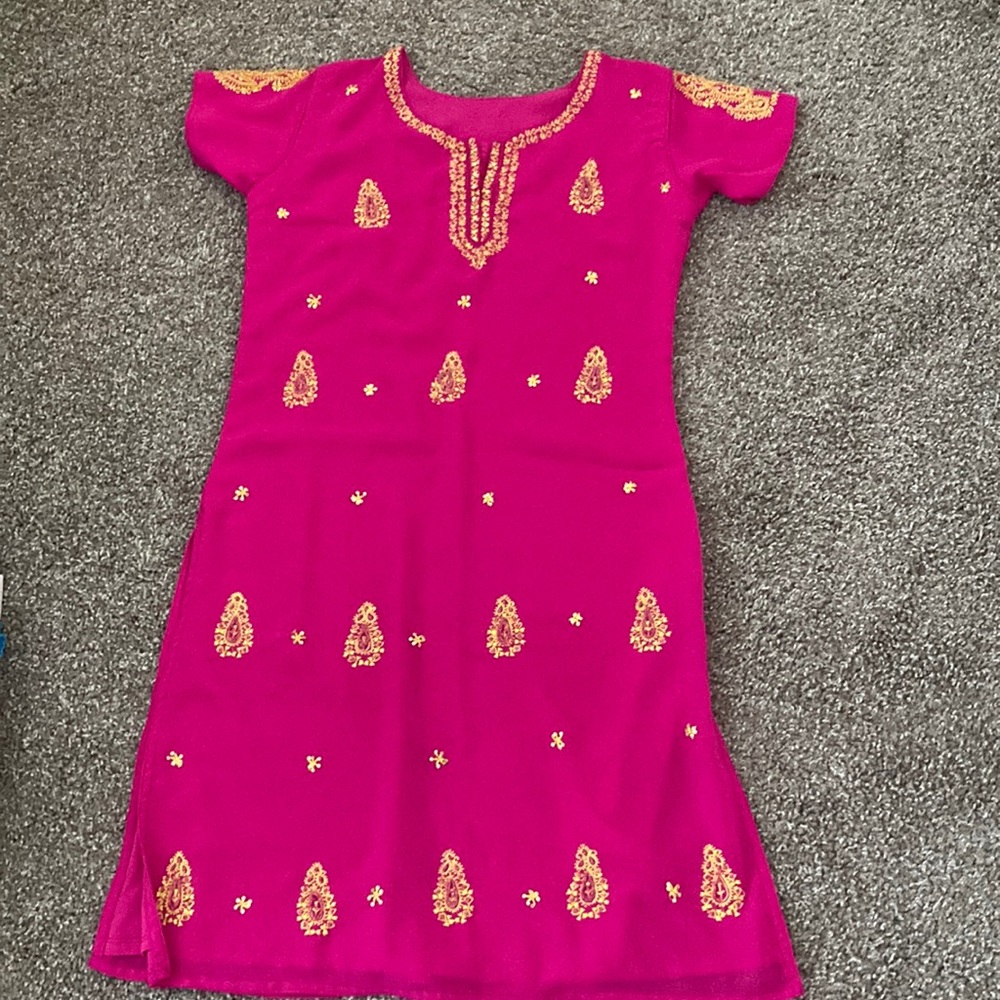 Pink and yellow Punjabi Dress